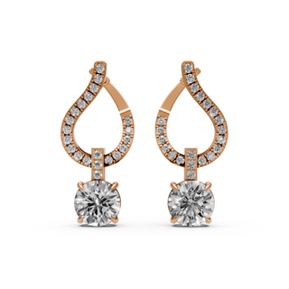 Sparkling Curved Drop Earring