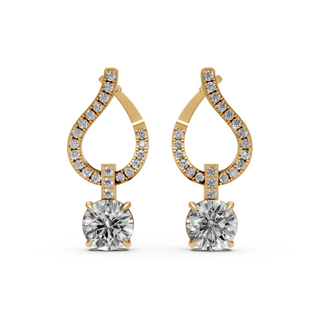 Sparkling Curved Drop Earring