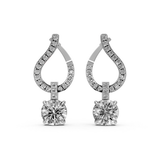 Sparkling Curved Drop Earring