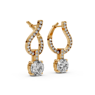 Sparkling Curved Drop Earring