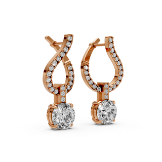 Sparkling Curved Drop Earring