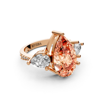 Pear Radiance Trio Ring